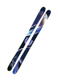 Armada ARV 88 Skis 2024: top sheet design featuring futuristic blue and violet artwork with metallic geometric accents. High-performance all-mountain freestyle skis built for park riders seeking precision, pop, and style