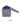 Front view of kids’ fleece pullover with mountain and sun design in blue and orange tones, featuring kangaroo pockets