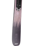 Close-up of Rossignol Rallybird Soul 92 ski tail with forest-inspired gradient design, showcasing the Rallybird Soul logo and size marking for a refined, adventure-ready aesthetic