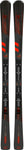 Full top view of Rossignol Forza 60 V-Ti skis showing sleek black and red graphics, directional shape, and advanced build. Perfect for race-inspired carving and all-day piste performance
