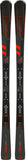 Full top view of Rossignol Forza 60 V-Ti skis showing sleek black and red graphics, directional shape, and advanced build. Perfect for race-inspired carving and all-day piste performance