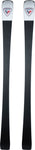 Base view of Rossignol Forza 60 V-Ti skis featuring sleek black construction and Rossignol heritage logo. Optimized for smooth glide and maximum edge grip on-piste