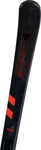 Detailed top shot of the Rossignol Forza 60 V-Ti ski tip featuring red Forza graphics and V-Titanal construction. Ideal for high-performance carving and stability on hard-packed snow