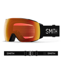 Smith I/O MAG Black Snow Goggles with ChromaPop Red Mirror lens: classic black frame and strap for timeless style and enhanced color definition. Premium MAG lens change system and anti-fog technology for all-mountain skiing and snowboarding