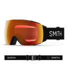 Smith I/O MAG Black Snow Goggles with ChromaPop Red Mirror lens: classic black frame and strap for timeless style and enhanced color definition. Premium MAG lens change system and anti-fog technology for all-mountain skiing and snowboarding