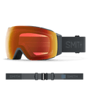 Smith I/O MAG Slate Snow Goggles with ChromaPop Red Mirror lens: dark gray frame with a modern matte finish for clean, understated performance. Advanced lens tech enhances contrast and depth perception in variable light conditions