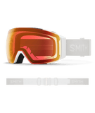 Smith I/O MAG White Vapor Snow Goggles with ChromaPop Red Mirror lens: sleek white frame and strap for a clean, modern alpine look. Advanced MAG lens system delivers quick lens changes and superior clarity for all-mountain performance